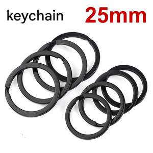 Anillo de Llaves de Acero Inoxidable Resistente, Anillo de Llaves Plano Electrochapado en Negro de 25 mm y 30 mm para Llaves, Mosquetones y Accesorios de Bricolaje - Product Image 3
