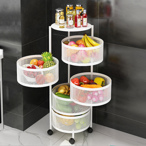 Çok katmanlı paslanmaz çelik depolama sepeti sebze ve meyve mutfak depolama için 360 derece dönen evrensel tekerlek - Product Image 5