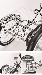 Triciclos de ciclismo para ancianos, patinete de pedal de velocidad variable, doble <span class=keywords><strong>cadena</strong></span> para <span class=keywords><strong>comprar</strong></span> verduras, triciclos de luz - Product Image 2