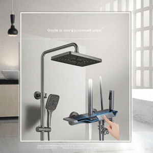 Sistema de Ducha de Tres Piezas de Acero Inoxidable con Diseño Moderno y Popular, Grifo Termostático con Teclas Tipo Piano, Pantalla Digital y Luz Ambiental - Product Image 3