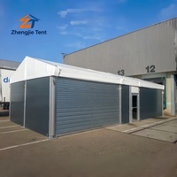 Tente d'entrepôt extérieure à structure en alliage d'aluminium, avec bâche en PVC imperméable, à travée libre, pour stockage temporaire, usage industriel et expositions