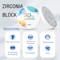 Logo Kustom 3D Pro Multilayer Dental Zirconia Block 98mm Gradient Shade CAD CAM Sistem Terbuka Laboratorium Gigi CE ISO13485
