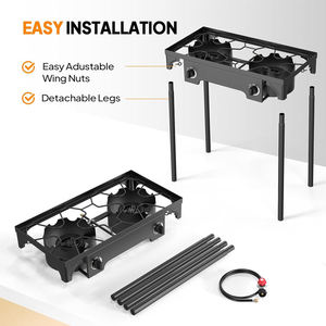 Parrilla <span class=keywords><strong>de</strong></span> <span class=keywords><strong>Gas</strong></span> Propano para Exteriores <span class=keywords><strong>de</strong></span> Hierro Fundido Resistente con Dos Quemadores para Uso Doméstico; Presenta un Diseño Plegable y es Fácil <span class=keywords><strong>de</strong></span> Montar - Product Image 6