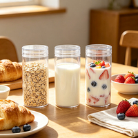 Transparante PET plastic opbergpot met brede opening, voedselveilig, voor koekjes, snoep, noten, gedroogd fruit, specerijen, aangepaste logo's, OEM, groothandel