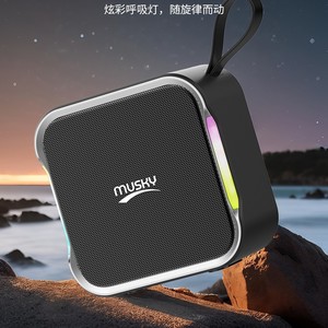 Portable <b>Speaker</b> With <b>Microphone</b> Rechargeable Battery 201x201x259mm Colorful Led Light Outdoor Home Use - Product Image 2