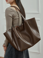Nouveau Sac Fourre-tout Rétro en Cuir Véritable Grande Capacité pour Femme, Tendance Coréenne, Sac à Bandoulière Unique Mère-Enfant 2026