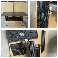 Table de camping pliable portable en alliage d'aluminium léger, pour pique-nique en extérieur, hauteur réglable, sac de rangement, mobilier d'extérieur