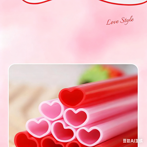 6*210Mm Nhựa Ống Hút Hình Trái Tim Rơm Màu Hồng Trà Sữa Đồ Uống Cho Đảng Sử Dụng - Product Image 6