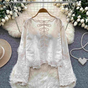 Nuevas blusas de manga ahuecadas camisas señoras Casual Tops ropa mujer - Product Image 2