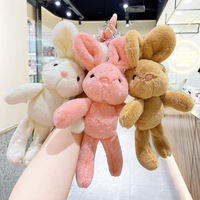 Peluche de lapin de dessin animé en gros, articles pour stands de rue, pendentif ours, jouet chiot, petit cadeau, modèle de peluche A061, rembourrage en coton PP