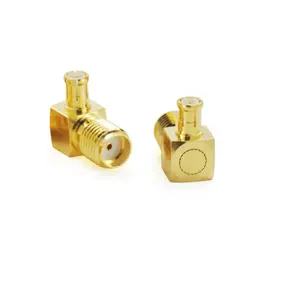 Banhado a ouro 50ohm Ângulo direito MCX macho Plug para SMA Female Jack 90deg coaxial RF Adapter Em estoque