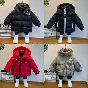 Veste d'hiver pour enfants en toile de coton remplie de plumes pour garçons, imperméable <span class=keywords><strong>et</strong></span> écologique, coupe-vent, imprimée d'animaux brodés - Product Image 3