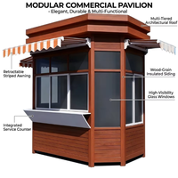 Kiosque alimentaire rectangulaire en acier préfabriqué modulaire personnalisé, design moderne respirant, pour café et vente en extérieur, garantie 1 an