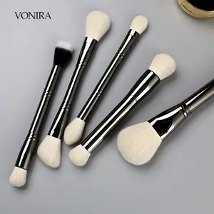 Private Label Makeup Brush Set Vonira Beauty Factory New 10 Pieces Double Sided Luxury Faux Goat Hair Makeup Brush Set With Custom Private Label