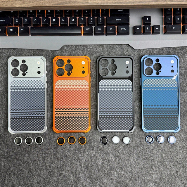 Bumper Aluminum alloy Frame Convert Carbon fiber Phone Case for iPhone 17 16 15 14 Pro Max Lens Glass Metal Magnetic Back Cover