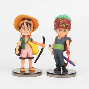 Vente entière 6 pièces/ensemble anime One Pieces Luffy Soron Choba voiture poupée modèles gâteau décoration