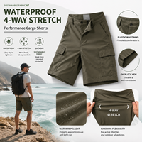 Shorts décontractés verts unis YILONG OEM avec logo personnalisé, fermeture boutonnée et ceinture plate