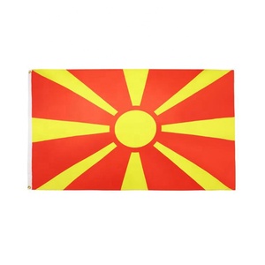 Bandera de Macedonia de 3x5 pies Bandera de poliéster Macedonia con dos ojales de metal Resistente a la decoloración 90x150 cm - Product Image 1