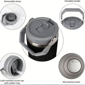 20oz 30oz Stainless Steel Vacuum Insulated Tumbler with Lid Straw Handle Portable Travel Mug for <b>Hot</b> <b>Cold</b> Drinks - Product Image 4