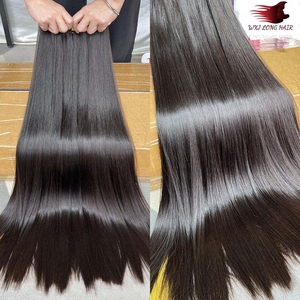 Venta al por mayor de cabello Remy con cutícula alineada, 100% cabello humano virgen brasileño liso en paquetes para la venta - Product Image 4