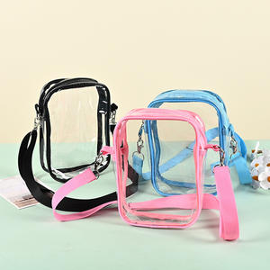 Custom PVC Waterproof Clear Crossbody Shoulder Shopping Bag New Fashionable <b>Purse</b> Zipper Bag Environment Friendly <b>Long</b> Handle - Product Image 1