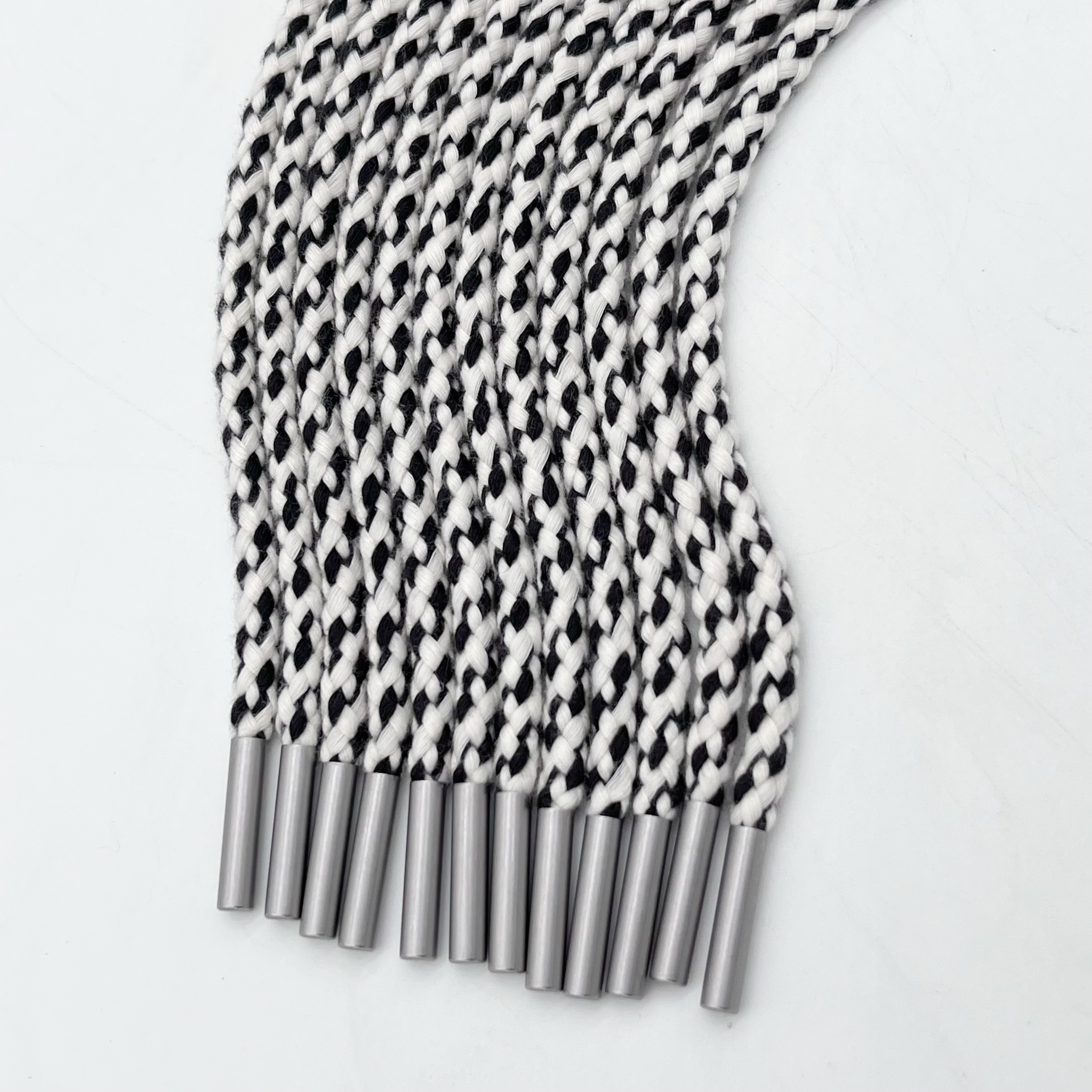 Cool Black and White Color Contrasted Stitching Durable Customizable with Braided Drawstrings
