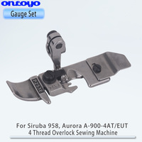 Jeu de jauges pour machine à coudre surjeteuse 4 fils Siruba 958, Aurora A-900-4AT/EUT, plaque à aiguilles SF809C, griffes d'entraînement H445+D575