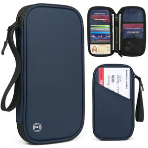 Portefeuille de voyage, porte-cartes et passeport, sac bandoulière organisateur, étui de protection pour <span class=keywords><strong>billets</strong></span> et documents d'étranger, <span class=keywords><strong>pochette</strong></span> à suspendre au cou - Product Image 1