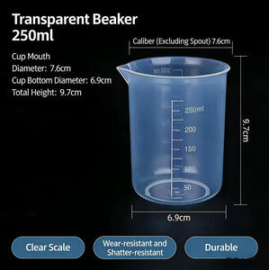 Lab Grade <strong>Plastic</strong> <strong>Measuring</strong> <strong>Beaker</strong> with Scale - 100mL Shatterproof Laboratory Equipment - Product Image 4
