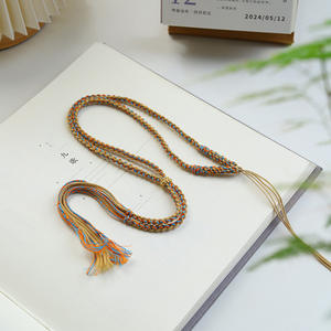 Ожерелье ручной работы из хлопкового шнура с подвесками из бриллиантов, пчелиного воска и нефрита для создания индивидуального стиля - Product Image 4