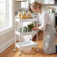 Chariot de rangement / Chariot de rangement roulant multi-niveaux / Convient pour cuisines, salles de bain, garages / Chariot de rangement