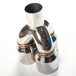 สามช่อง SS304 สากล 2.5 นิ้ว ID x <span class=keywords><strong>3</strong></span>.5 นิ้ว OD รถ ท่อไอเสียปลายท่อหางท่อสแตนเลสท่อไอเสีย - Product Image 5