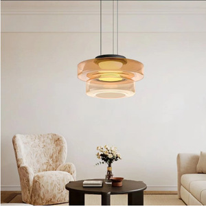 Lustre en verre Kruger, couleur chocolat, luminaire suspendu LED pour la décoration intérieure - Product Image 3