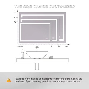 Gương phòng tắm thông minh hình chữ nhật, màn hình cảm ứng, chống mờ, đèn LED, gương trang điểm phòng tắm có đèn cho phòng ngủ, khách sạn, salon - Product Image 5