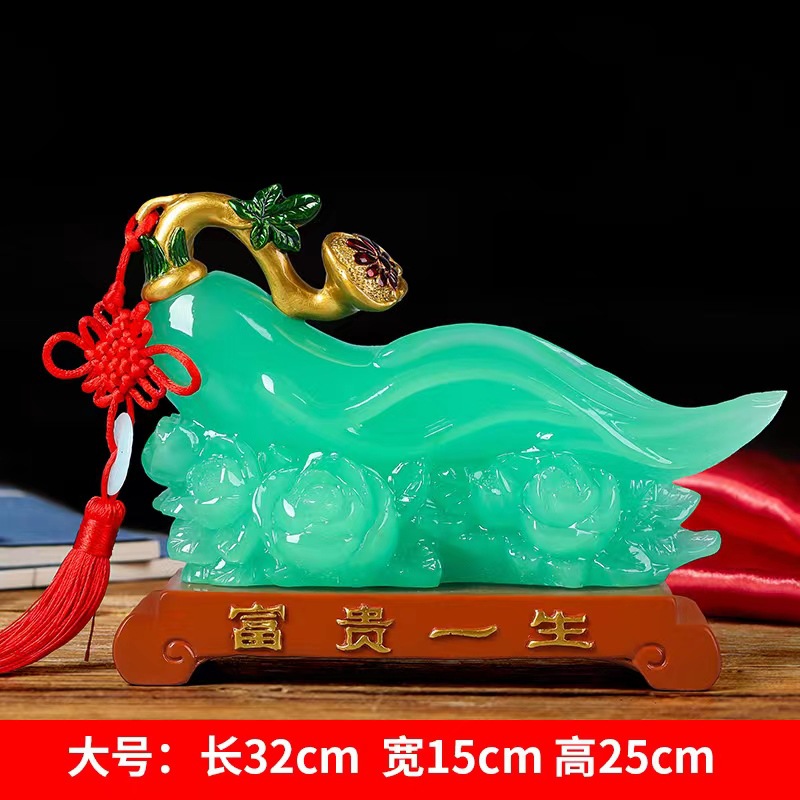 982 Grande Taille, Vie Prospère, Couleur Jade Glacé Bleu