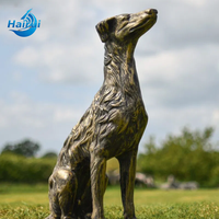Statue d'animaux en laiton exquise pour l'extérieur, sculpture de chien dogue allemand en bronze