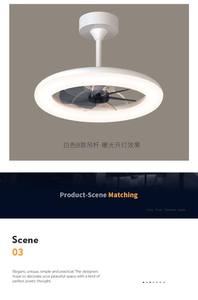 Ventilateur de plafond moderne à 7 pales en acrylique pour salle à manger, moteur DC silencieux <30dB, 6 vitesses et LED dimmable avec application et télécommande - Product Image 4