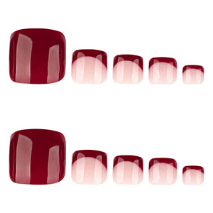 <span class=keywords><strong>Uñas</strong></span> postizas minimalistas rojas con logo pre-diseñado, personalizables, estilo francés cuadrado corto, puntas de <span class=keywords><strong>manicura</strong></span> de gran venta transfronteriza. - Product Image 5