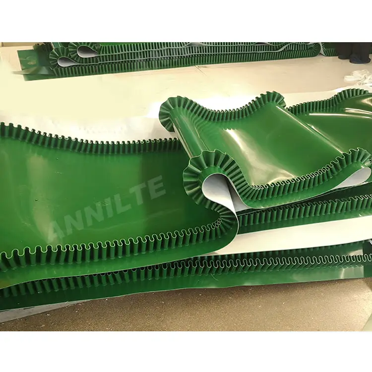 Annilte benutzer definierte grüne PVC-Seitenwand Stollen Wellpappe Förderband
