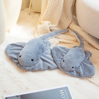 Nouvel Arrivage Peluche Raie de mer de simulation, Jouet animal marin en peluche, Décoration d'intérieur, Poupée raie grise douce