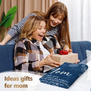 Mom Christmas Gift Flannel Blanket <b>Throw</b> Blanket Nap Blanket Party Decor Xmas Gift Machine Washable Fade Resistant Custom Print - Product Image 3