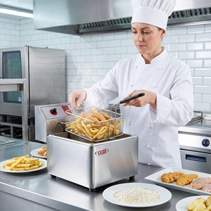 Friteuse électrique de comptoir en acier inoxydable de qualité commerciale pour usage domestique et professionnel - Product Image 4