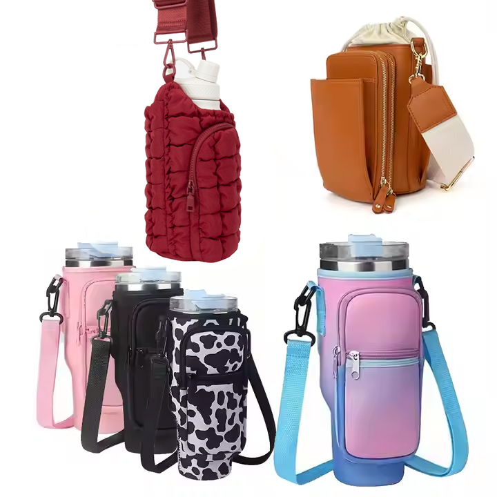 16-Pack Neoprene Water Bottle Sleeves With Strap - Insulated Holder Carrier For 32 Oz Bottles, Adjustable Sling (Multicolor)