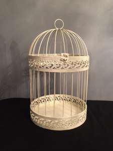 Fabrika fiyat beyaz tel evlilik davetiyesi sahipleri dekoratif kuş kafesleri ucuz parti dekorasyon klasik yuvarlak kafes fildişi - Product Image 2