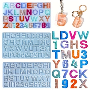 Diy26 Perforated Letter Silicone Resin Mold Portable Keychain Pendant Home Epoxy Resin Handicraft Silicone Mold