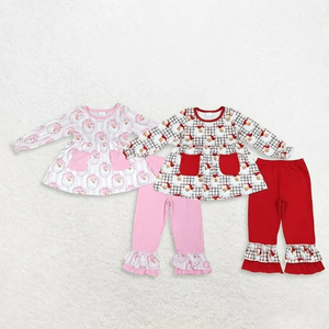 เด็กผู้หญิงแขนยาวสไตล์คริสต์มาสกระเป๋าเสื้อคลุมกางเกงชุดเสื้อผ้า - Product Image 1