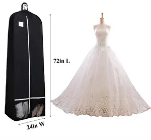 Housse anti-poussière en tissu de luxe personnalisé, sac à vêtements Non tissé pour robe de mariée, housse de robe de costume
