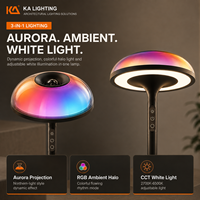 Lampe de table projecteur Aurora, lumière de nuit intelligente RGB, synchronisation musicale, CCT réglable, commande tactile, télécommande, application, pour chambre à coucher, méditation
