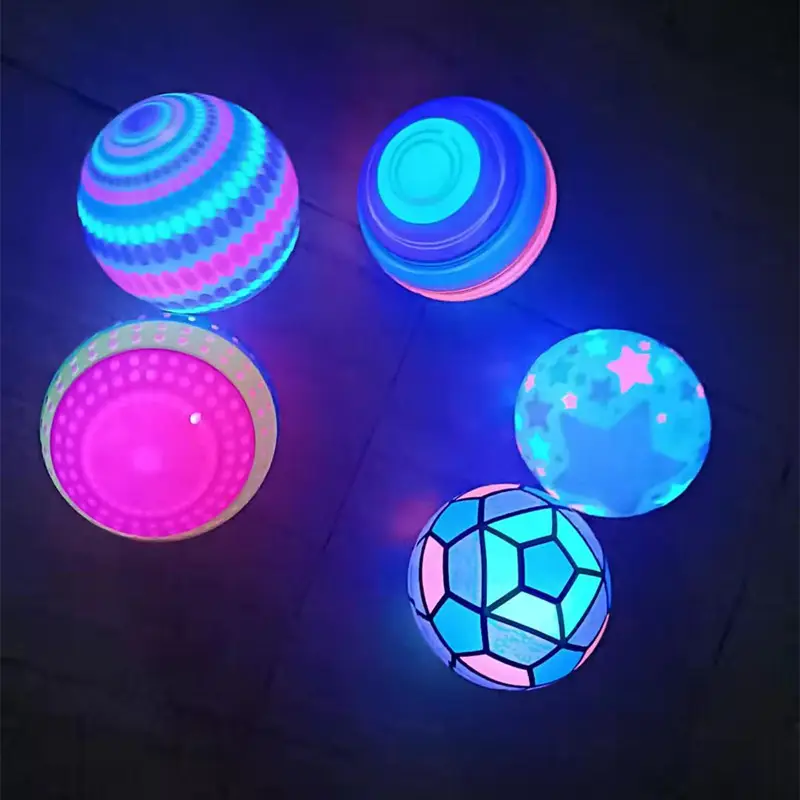 Groothandel Night Outdoor Sport Kinderen Speelgoed Opblaasbare Flash Light Up Rebound Bal Lichtgevende Gloeiende Bal Voor Kinderen