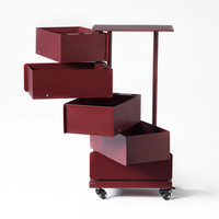 Meuble de rangement multifonctionnel mobile et rotatif, table d'appoint de canapé, armoire de rangement pour collations avec plusieurs tiroirs pour salon
